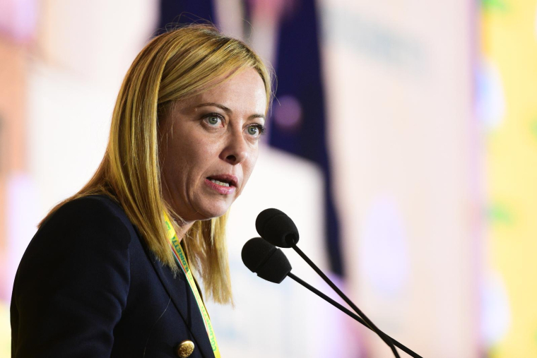 La leader de "Fratelli d'Italia", Giorgia Meloni le 1er octobre 2022 à Milan. ( AFP / Piero CRUCIATTI )