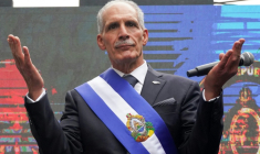Le président du Honduras, Nasry Asfura, lors de  son discours après la cérémonie d'investiture à Tegucigalpa, le 27 janvier 2026 ( AFP / Johny MAGALLANES )