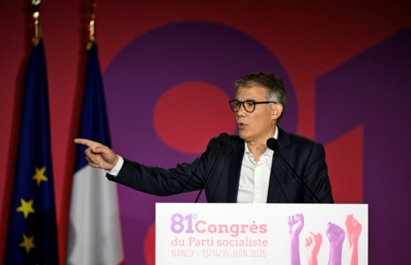 Le Premier secrétaire du parti socialiste à Nancy le 15 juin 2025 ( AFP / Jean-Christophe VERHAEGEN )