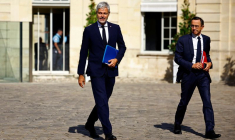 Laurent Wauquiez et Bruno Retailleau à l'Hôtel Matignon à Paris