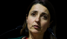 Sophie Binet, le 31 mars 2023, à Paris ( AFP / JEFF PACHOUD )