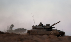 Un char d'assaut près de la frontière entre Israël et Gaza