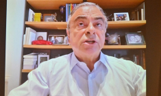 Carlos Ghosn, lors d'une visioconférence, en juillet 2023 (illustration) ( AFP / RICHARD A. BROOKS )