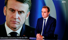 Sébastien Lecornu sur le plateau de France 2, le 8 octobre 2025 ( AFP / Ludovic MARIN )