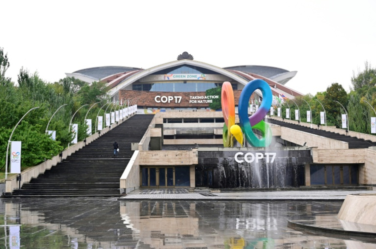 Le complexe sportif et de concerts Karen Demirchyan, qui accueille la 17e session de la Conférence des Parties (COP 17) à la Convention sur la diversité biologique (CDB), à Erevan, la capitale arménienne, le 15 octobre 2026. ( AFP / KAREN MINASYAN )