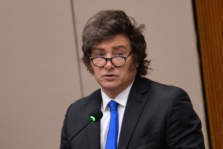 Javier Milei à Asuncion, au PAraguay, le 17 septembre 2025. ( AFP / DANIEL DUARTE )