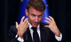 Le président français Emmanuel Macron à Tirana, en Albanie