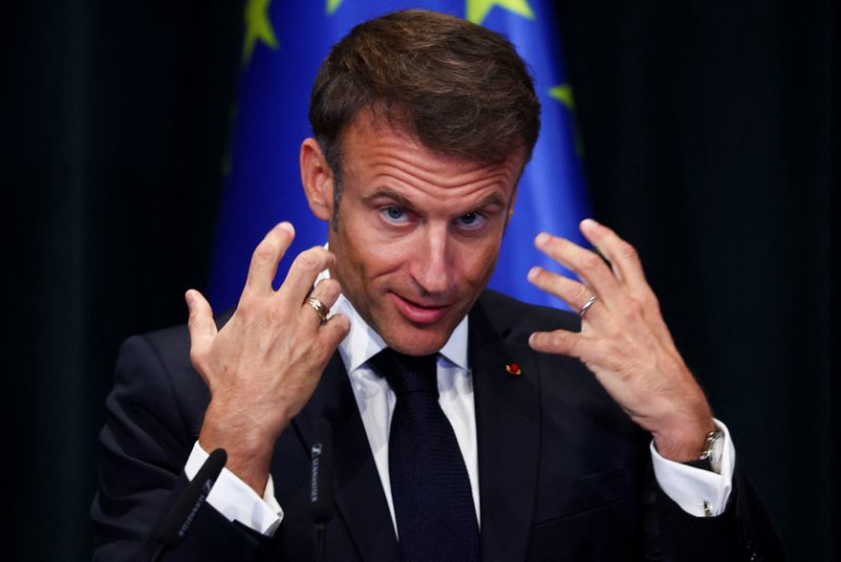 Le président français Emmanuel Macron à Tirana, en Albanie