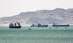 Le canal de Suez, le 28 mars 2021. ( AFP / AHMED HASAN )