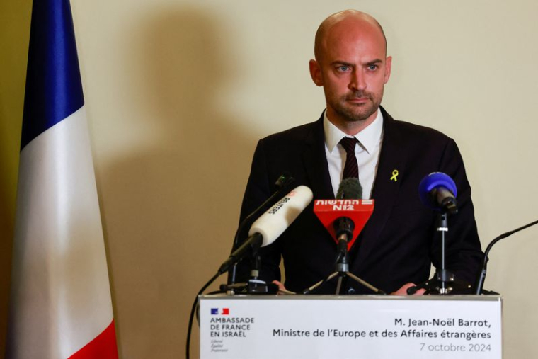 Le ministre français des Affaires étrangères, Jean-Noel Barrot, en visite à Jérusalem