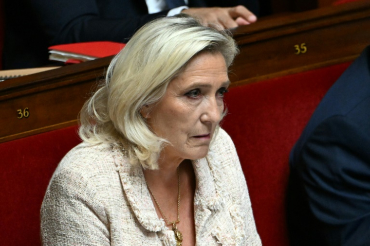 La présidente du groupe RN à l'Assemblée nationale, Marine Le Pen, le 8 septembre 2025, à Paris ( AFP / Bertrand GUAY )