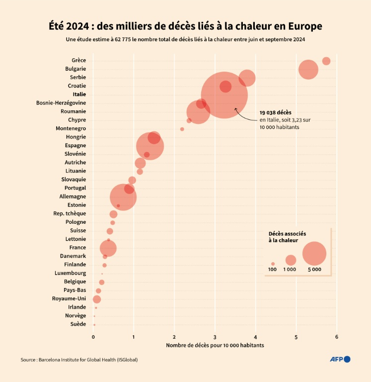 Été 2024: des milliers de décès liés à la chaleur en Europe ( AFP / Yann SCHREIBER )