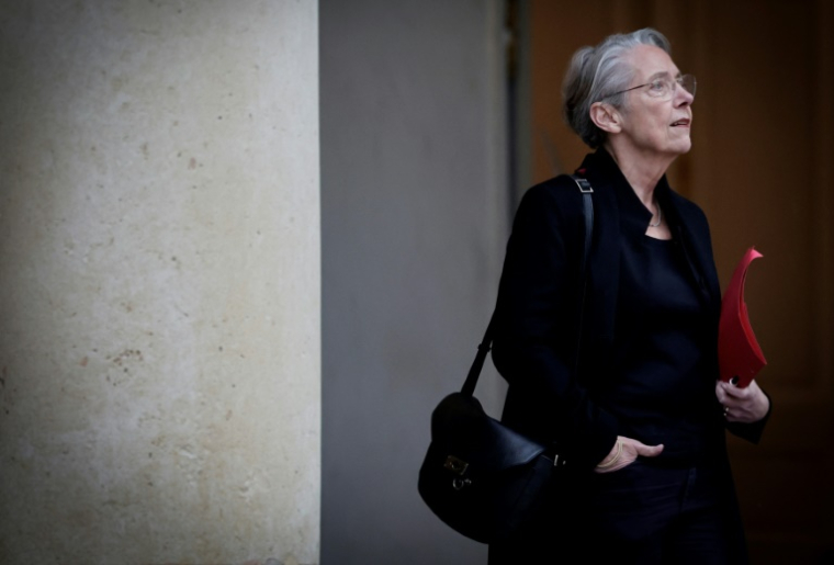 La ministre de l'Education Elisabeth Borne, le 21 avril 2025 à l'Elysée, à Paris ( AFP / STEPHANE DE SAKUTIN )