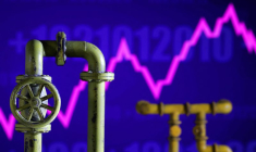 Illustration d'un gazoduc et d'un graphique boursier en hausse