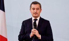 Le ministre de l'Intérieur Gérald Darmanin lors d'une réunion