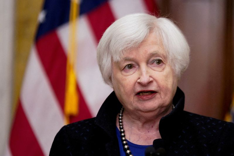 La secrétaire américaine au Trésor, Janet Yellen, s'exprime lors d'une conférence de presse à Washington