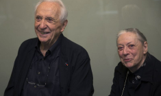 Le peintre français Pierre Soulages et son épouse Colette à Rodez