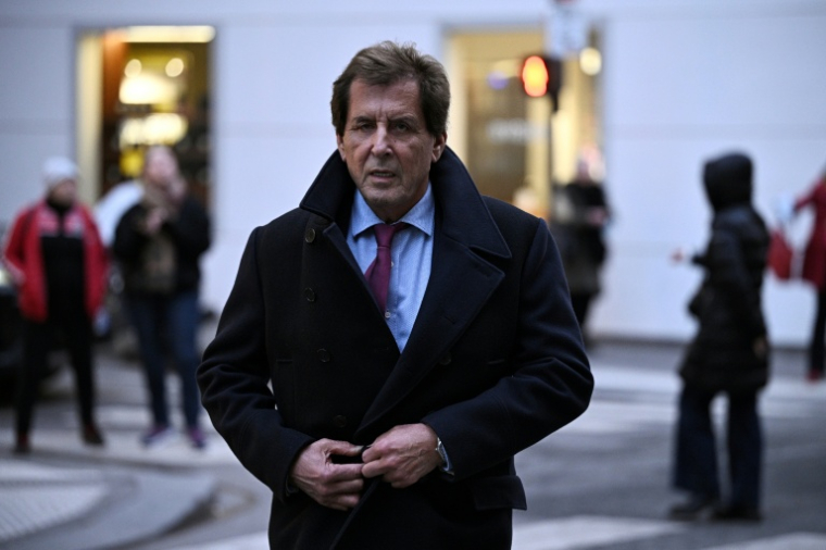 Max Guazzini, secrétaire général de la Fondation Bardot et alors président du Stade français, vient assister à une messe en mémoire de l'actrice française Brigitte Bardot à l'église Saint-Roch à Paris, le 28 janvier 2026 ( AFP / JULIEN DE ROSA )