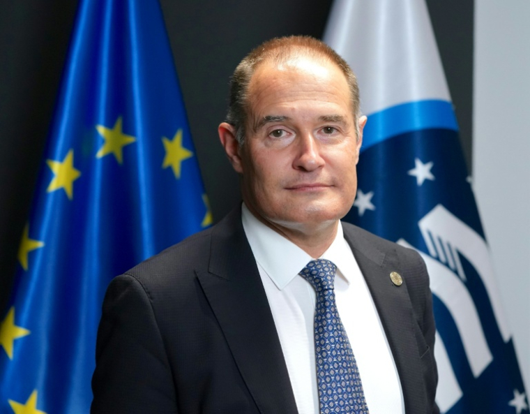 Fabrice Leggeri, quand il était patron de l'agence européenne Frontex, à Varsovie le 16 novembre 2021 ( AFP / JANEK SKARZYNSKI )