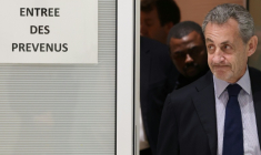 Nicolas Sarkozy au tribunal à Paris lors de son procès pour financement illégal de campagne, le 27 mars 2025 ( AFP / Alain JOCARD )