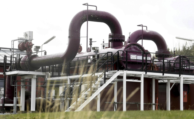 Des tuyaux pour transporter le gaz de l'entreprise Gasum le 12 mai 2022 à Raikkola, en Finlande. ( Lehtikuva / Vesa Moilanen )