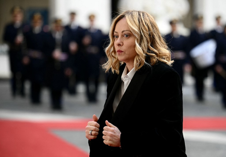 Giorgia Meloni à Rome, en Italie, le 14 janvier 2025. ( AFP / FILIPPO MONTEFORTE )