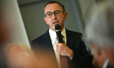 Le candidat LR à la présidentielle Bruno Retailleau en meeting à Toulouse le 28 septembre 2026  ( AFP / Matthieu RONDEL )