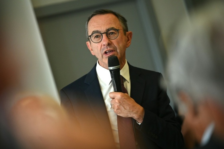 Le candidat LR à la présidentielle Bruno Retailleau en meeting à Toulouse le 28 septembre 2026  ( AFP / Matthieu RONDEL )
