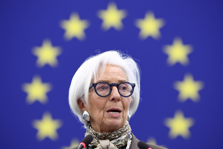 La présidente de la BCE Christine Lagarde. ( AFP / FREDERICK FLORIN )