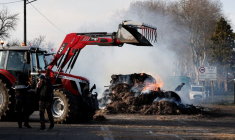 Les agriculteurs protestent contre les mesures prises par le gouvernement français à la suite de l'apparition d'un foyer de dermatose nodulaire du bétail en France