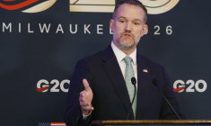 Jamieson Greer à Milwaukee, aux États-Unis, le 1er octobre 2026. ( AFP / KAMIL KRZACZYNSKI )