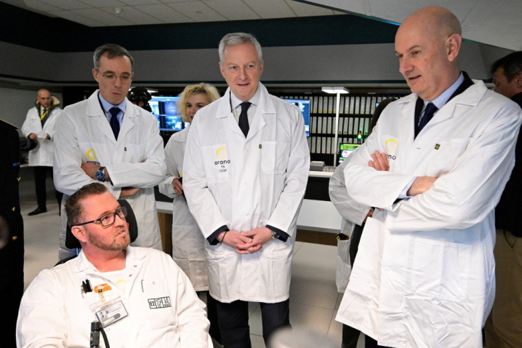 Bruno Le Maire à La Hague, le 7 mars 2024. ( AFP / DAMIEN MEYER )