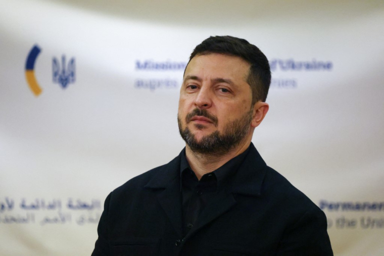 Volodymyr Zelensky à New York, aux États-Unis, le 24 septembre 2025. ( AFP / LUDOVIC MARIN )