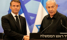 Le Premier ministre israélien Benjamin Netanyahu et le président français Emmanuel Macron lors d'une conférence de presse à Jérusalem