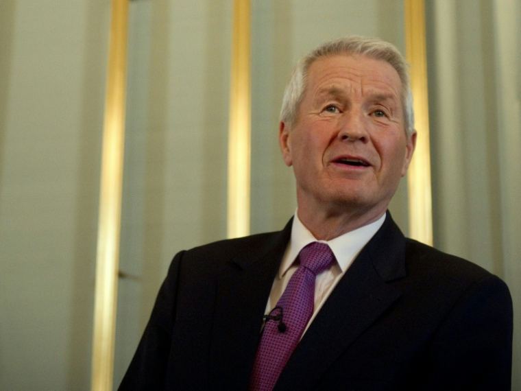 Thorbjørn Jagland, lors président du Comité Nobel norvégien, le 9 décembre 2010 à Oslo ( AFP / ODD ANDERSEN )