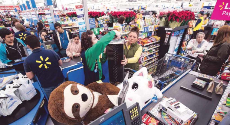 La croissance américaine est soutenue par l'offre de crédit bon marché et les ventes au détail. (© Wallmart)