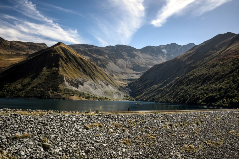 La Station de Transfert d'Energie par Pompage (STEP) de Grand'Maison (Isère) est l’aménagement hydroélectrique le plus puissant de France (illustration) ( AFP / JEFF PACHOUD )
