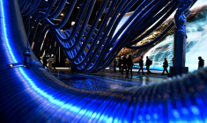 Une installation pour le forum économique de Saint-Pétersbourg (Saint Petersburg International Economic Forum - SPIEF). Photo prise le 19 juin 2025 ( AFP / Olga MALTSEVA )