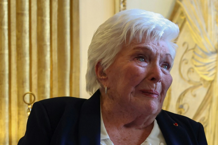 La chanteuse et comédienne française Line Renaud, lors d'une cérémonie organisée au ministère de la Culture, à Paris, le 12 mai 2025 ( AFP / ALAIN JOCARD )
