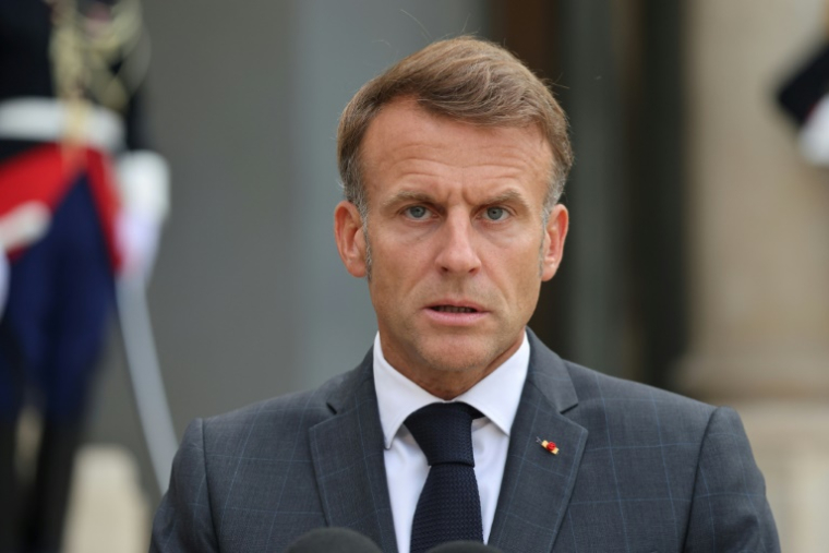 Le président Emmanuel Macron à l'Elysée, le 3 septembre 2025 à Paris ( AFP / Ludovic MARIN )