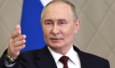 Vladimir Poutine à Astana, au Kazakhstan, le 28 novembre 2024. ( POOL / MIKHAIL TERESHCHENKO )