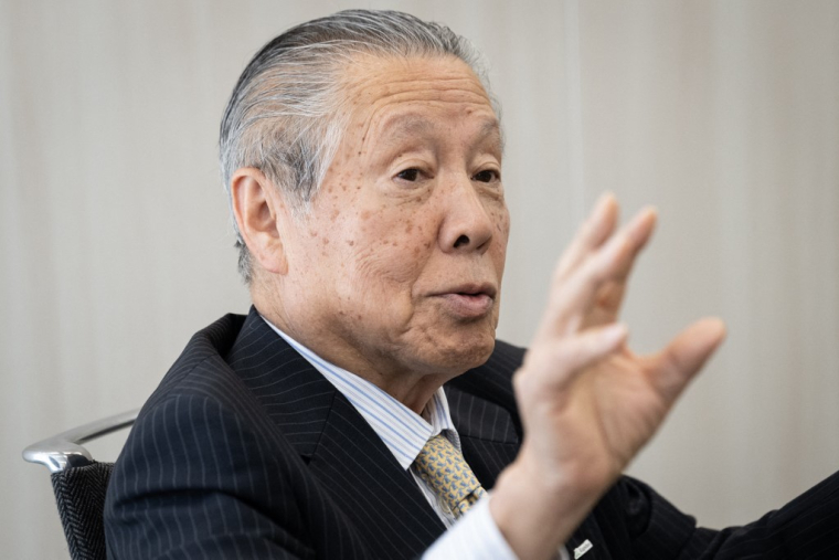 Tetsuro Higashi, président du conseil d'administration de Rapidus Corporation, à Tokyo, en mai 2024 ( AFP / YUICHI YAMAZAKI )