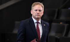 Grant Shapps, ministre britannique de la Défense, lors d'un Conseil des ministres de la Défense OTAN-Ukraine au siège de l'OTAN à Bruxelles, le 15 février 2024. ( AFP / JOHN THYS )