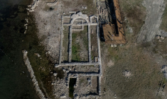 Vue aérienne des ruines de la basilique d'Iznik en Turquie le 31 octobre 2025 ( AFP / Ozan KOSE )