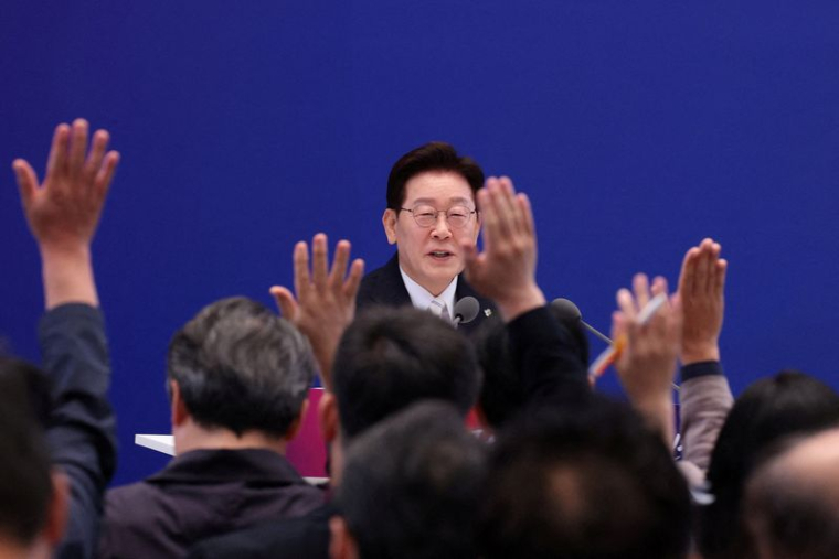 Conférence de presse du président sud-coréen Lee Jae Myung à l'occasion de sa première année au pouvoir
