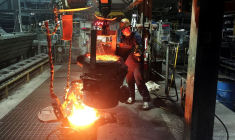 Une chaîne de production de fonderie, dans l'Indiana