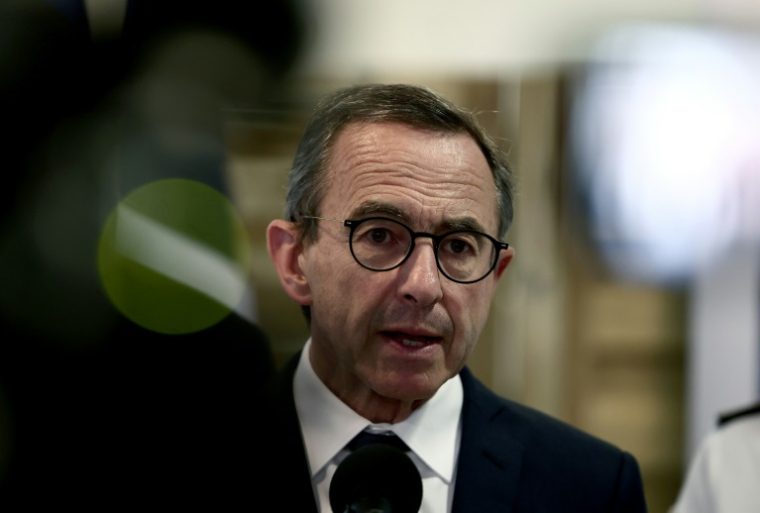 Le ministre de l'Intérieur Bruno Retailleau lors d'une visite au commissariat du 20e arrondissement de Paris le 24 juillet 2025 ( AFP / Thibaud MORITZ )