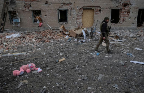 Un soldat ukrainien à Tchassiv Yar