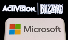 Illustration des logos Microsoft et Activision Blizzard