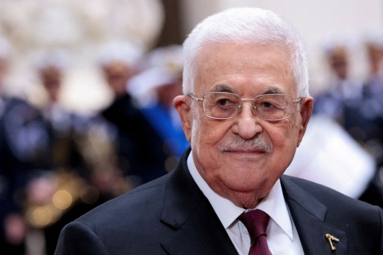 PHOTO D'ARCHIVES : Le président de l'Autorité palestinienne, Mahmoud Abbas, au palais Chigi à Rome